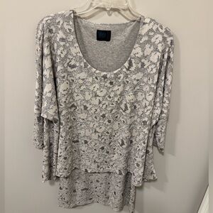 Gray Patterned Women's Top